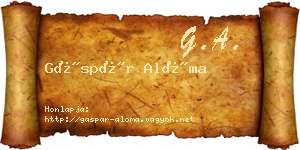 Gáspár Alóma névjegykártya